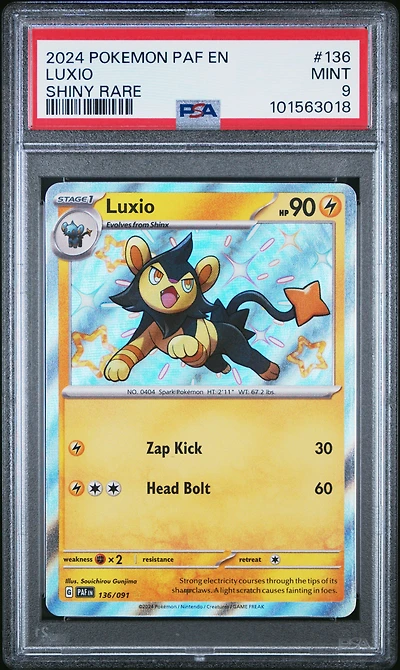 2024 Pokemon Paf En-paldean Fates 136 Luxio Shiny Rare PSA