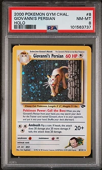 2000 Pokemon Gym Challenge 8 Giovanni's Persian Holo PSA 8
