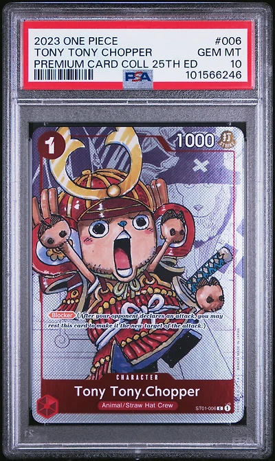 2023 One Piece Premium Bandai Premium Card Collection 25th Edition 006 Tony Tony Chopper PSA 10