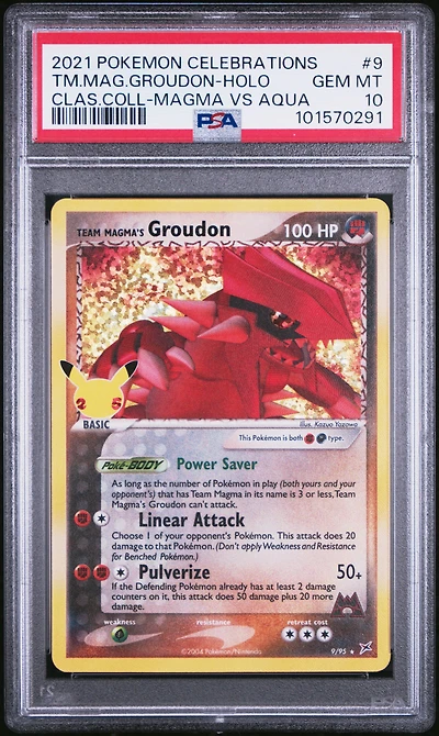 2021 Pokemon Celebrations Classic Collection 9 Team Magma's Groudon-holo PSA