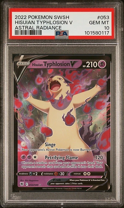 2022 Pokemon Sword & Shield Astral Radiance 053 Hisuian Typhlosion V PSA