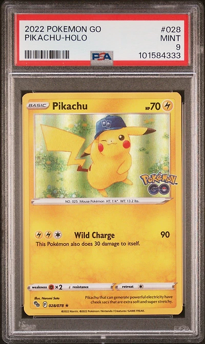 2022 Pokemon Go 028 Pikachu-holo PSA