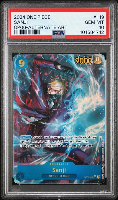 2024 One Piece Op06-wings Of The Captain 119 Sanji Alternate Art PSA 10