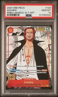 2024 One Piece Premium Booster -one Piece Card The Best- 120 Shanks Manga Alternate Art PSA 10