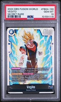 2024 Dragon Ball Super Card Game Fusion World Ultra Limit Fb04-130 Vegito Secret Rare PSA 10