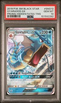 2019 Pokemon Sm Black Star Promo Sm212 Gyarados Gx Hidden Fates Tins PSA