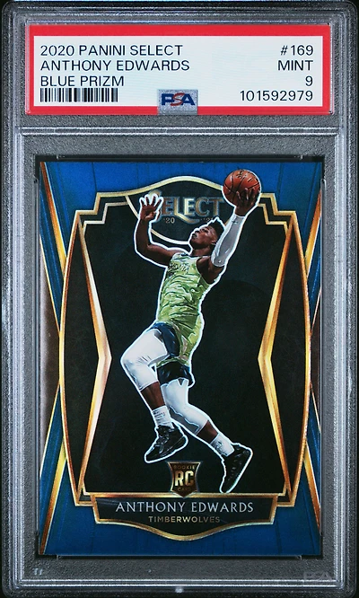 Panini Select Anthony Edwards Blue Prizm PSA
