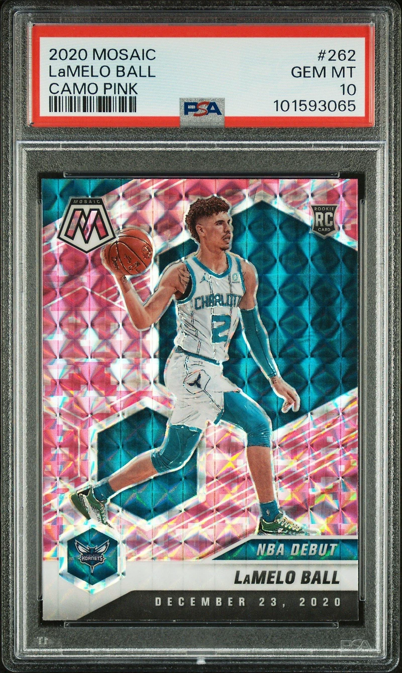 2020 Panini Mosaic 262 Lamelo Ball Camo Pink PSA 10