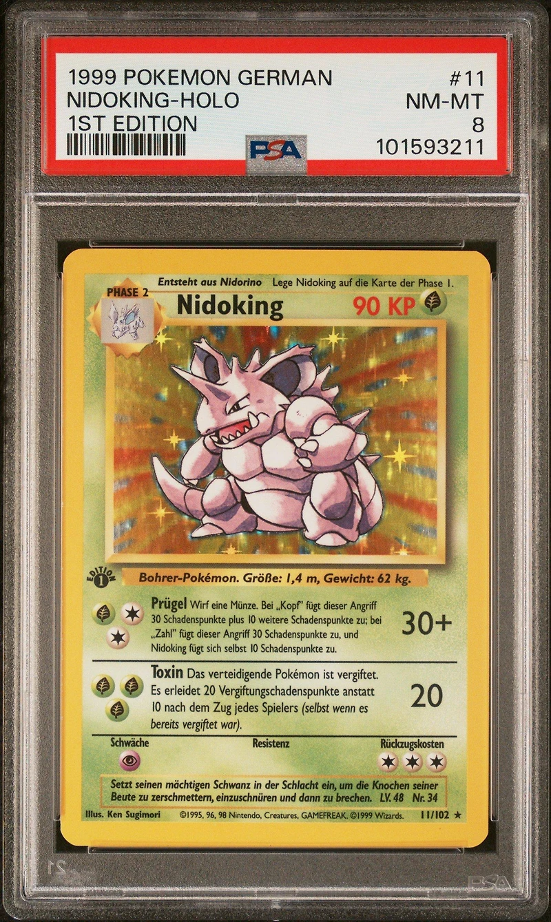 1999 Pokemon German 11 Nidoking-holo 1st Edition PSA