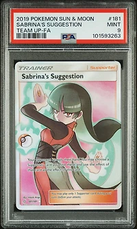 2019 Pokemon Sun & Moon Team Up 181 Full Art/sabrina's Suggestion PSA