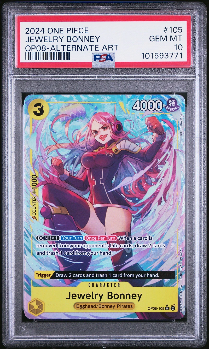 2024 One Piece Two Legends 105 Jewelry Bonney Alternate Art PSA 10