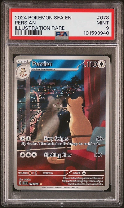 2024 Pokemon Sfa En-shrouded Fable 078 Persian Illustration Rare PSA