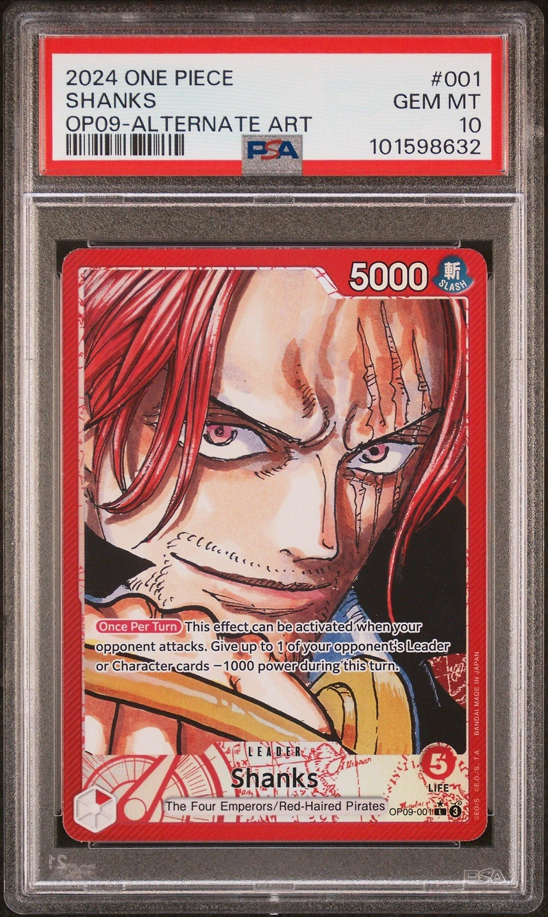 2024 One Piece Op09-emperors In The New World Shanks Alternate Art PSA