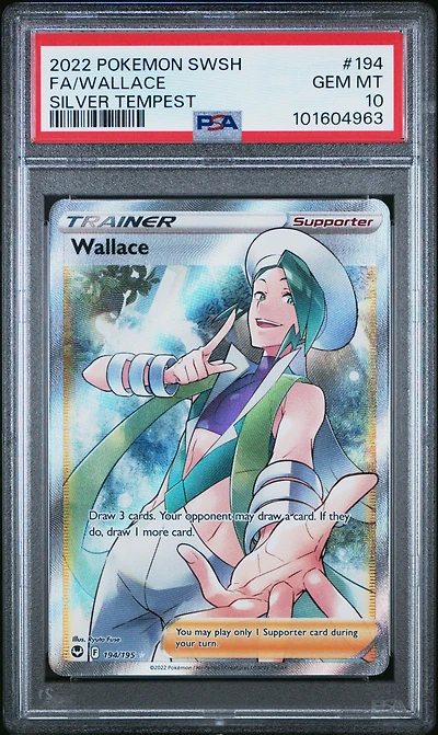 2022 Pokemon Sword & Shield Silver Tempest 194 Full Art/wallace PSA