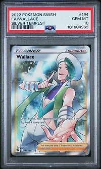2022 Pokemon Sword & Shield Silver Tempest 194 Full Art/wallace PSA