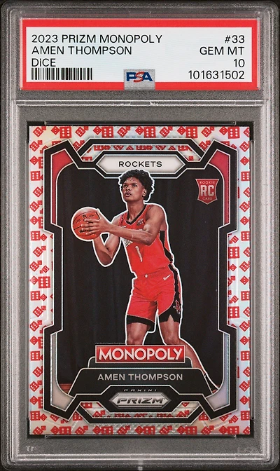 2023 Panini Prizm Monopoly 33 Amen Thompson Dice PSA 10