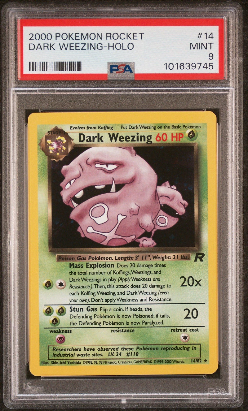2000 Pokemon Rocket 14 Dark Weezing-holo PSA