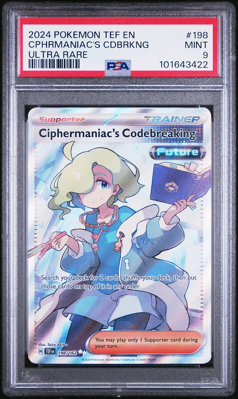 2024 Pokemon Tef En-temporal Forces 198 Ciphermaniac's Codebreaking Ultra Rare PSA