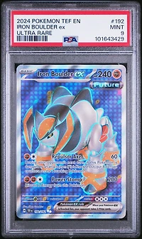 2024 Pokemon Tef En-temporal Forces 192 Iron Boulder Ex Ultra Rare PSA