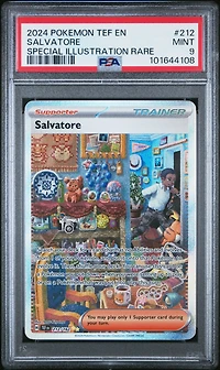 2024 Pokemon Tef En-temporal Forces 212 Salvatore Special Illustration Rare PSA 9