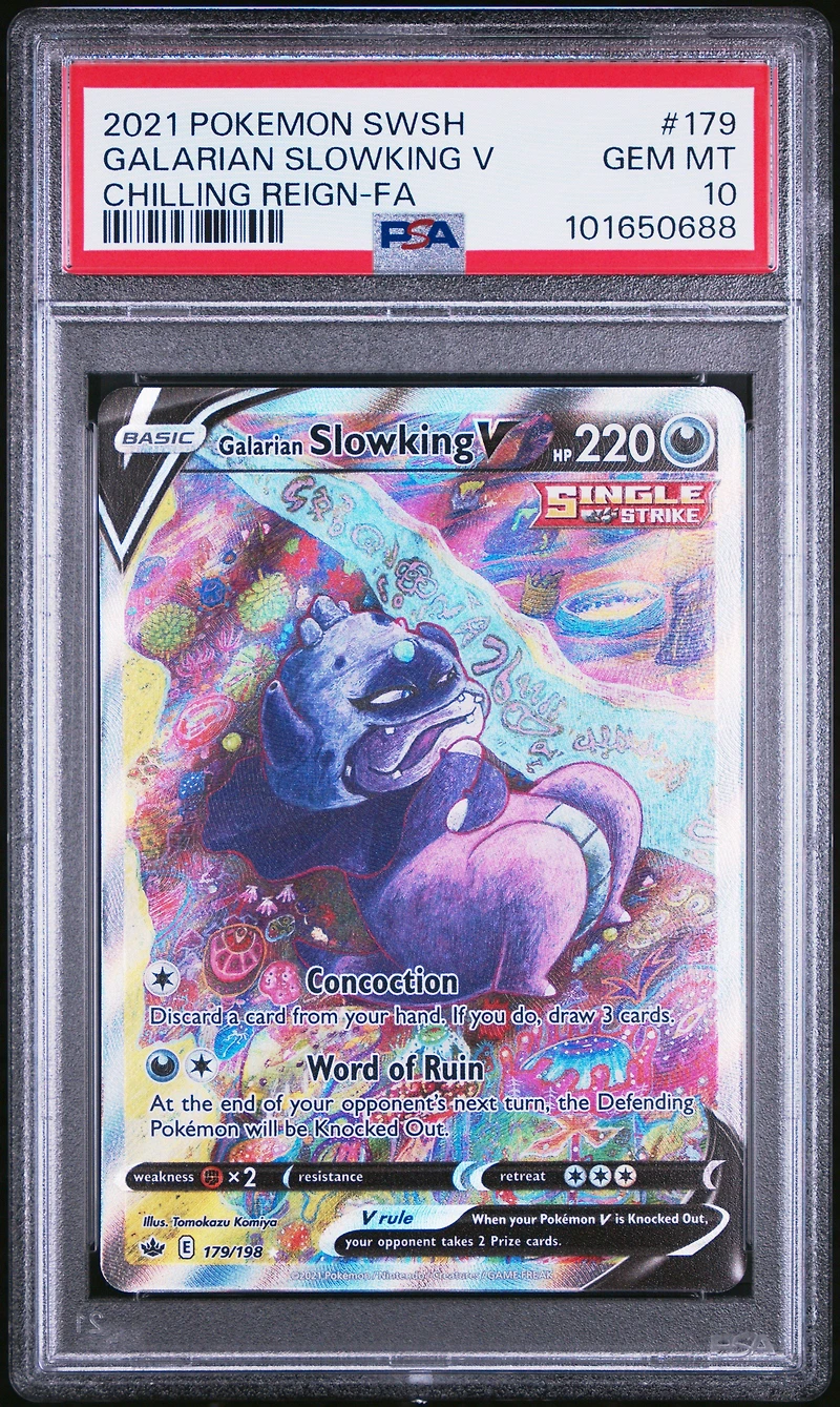2021 Pokemon Sword & Shield Chilling Reign 179 Full Art/galarian Slowking V PSA 10