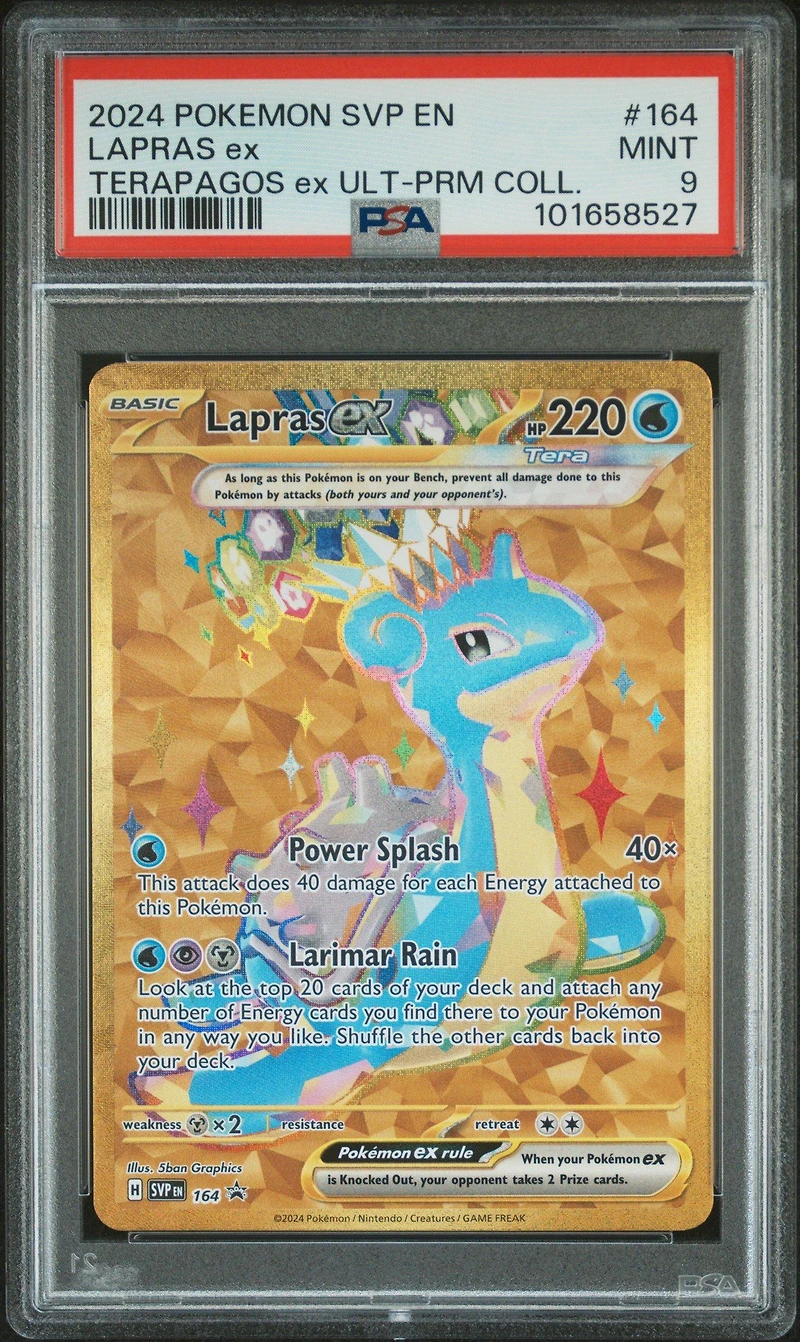 2024 Pokemon Svp En-sv Black Star Promo 164 Lapras Ex Terapagos Ex Ultra-premium Collection PSA