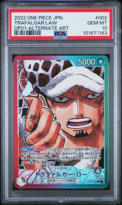 2022 One Piece Japanese Romance Dawn Trafalgar Law Alternate Art PSA 10