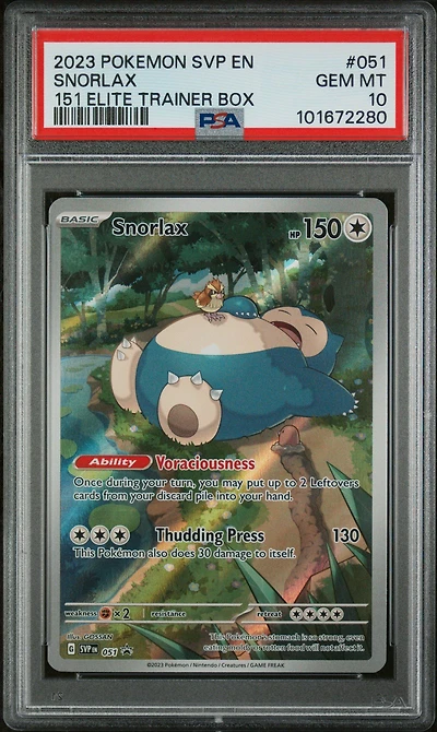 2023 Pokemon Svp En-sv Black Star Promo 051 Snorlax 151 Elite Trainer Box PSA