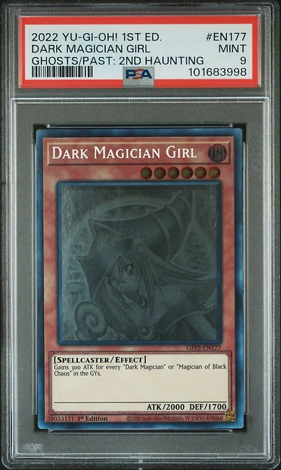 2022 Yu-gi-oh! Gfp2-ghosts From The Past: The 2nd Haunting En177 Dark Magician Girl 1st Edition PSA 9