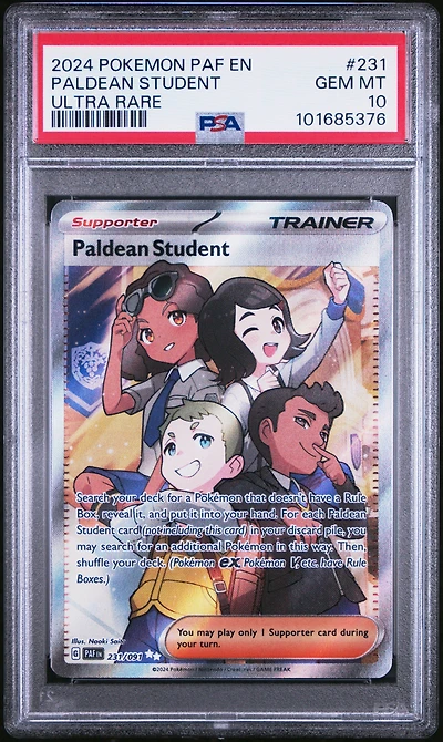2024 Pokemon Paf En-paldean Fates Paldean Student Ultra Rare PSA