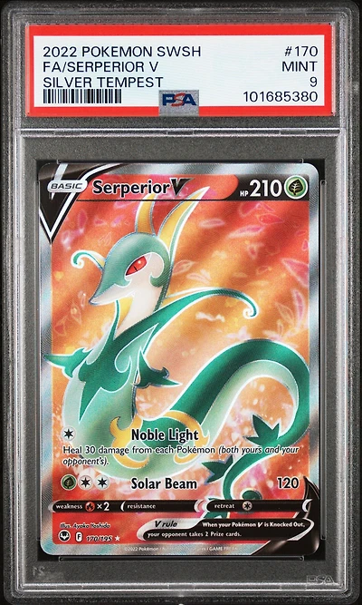 2022 Pokemon Sword & Shield Silver Tempest 170 Full Art/serperior V PSA