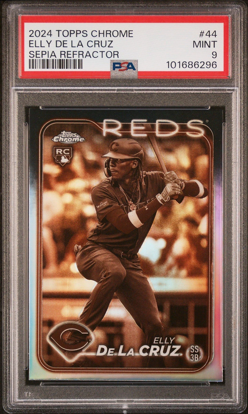 2024 Topps Chrome 44 Elly De La Cruz Sepia Refractor PSA 9