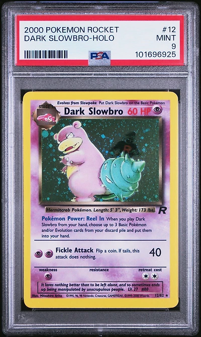 2000 Pokemon Rocket 12 Dark Slowbro-holo PSA