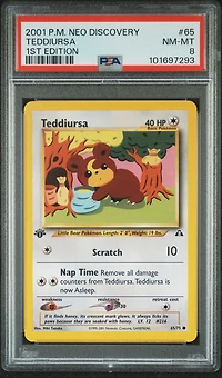 2001 Pokemon Neo Discovery 65 Teddiursa 1st Edition PSA