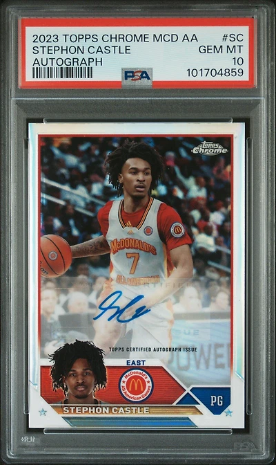 2023 Topps Chrome Mcdonald's All-american Autographs Sc Stephon Castle PSA 10
