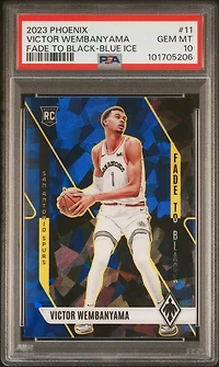 2023 Panini Phoenix Fade To Black 11 Victor Wembanyama Blue Ice PSA 10
