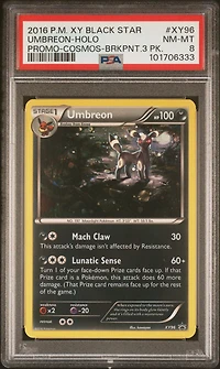 2016 Pokemon Xy Black Star Promo Xy96 Umbreon-holo Cosmos-breakpoint 3 Pack PSA