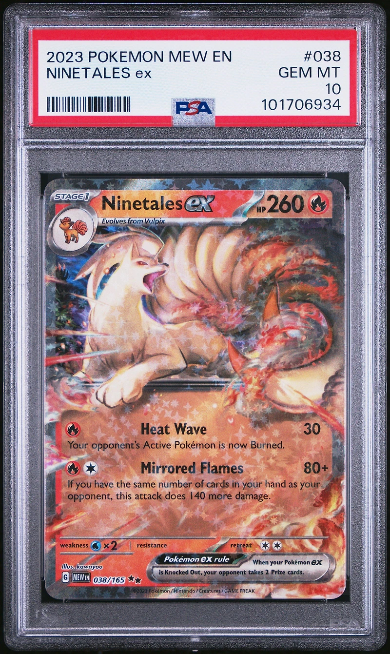 2023 Pokemon Mew En-151 038 Ninetales Ex PSA