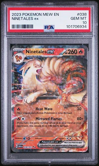 2023 Pokemon Mew En-151 038 Ninetales Ex PSA