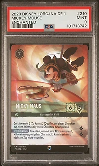2023 Disney Lorcana German De 1-the First Chapter 210 Mickey Mouse - Artful Rogue Enchanted PSA 9