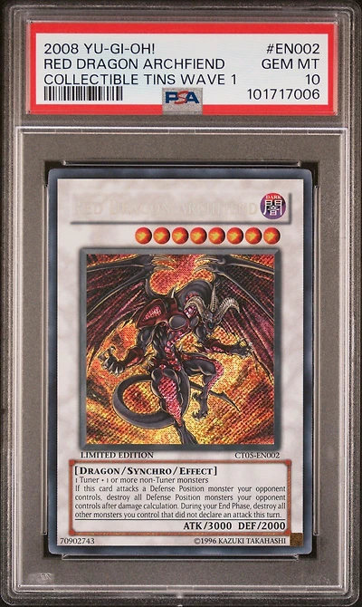 2008 Yu-gi-oh! Collectible Tins Wave 1 En002 Red Dragon Archfiend PSA 10