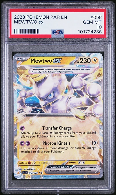 2023 Pokemon Par En-paradox Rift 058 Mewtwo Ex PSA