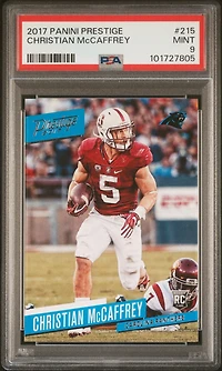 2017 Panini Prestige 215 Christian Mccaffrey PSA 9