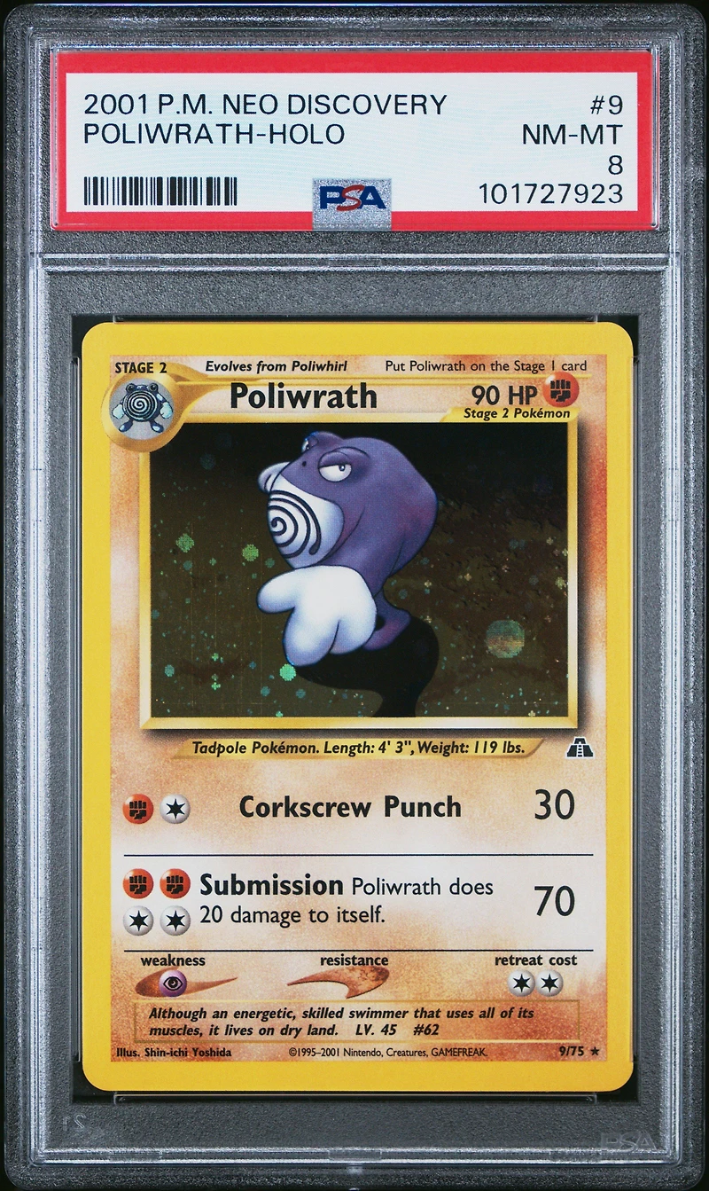 2001 Pokemon Neo Discovery 9 Poliwrath-holo PSA