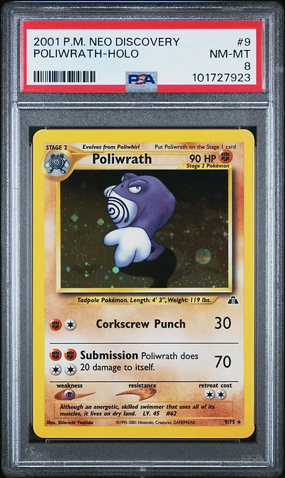 2001 Pokemon Neo Discovery 9 Poliwrath-holo PSA