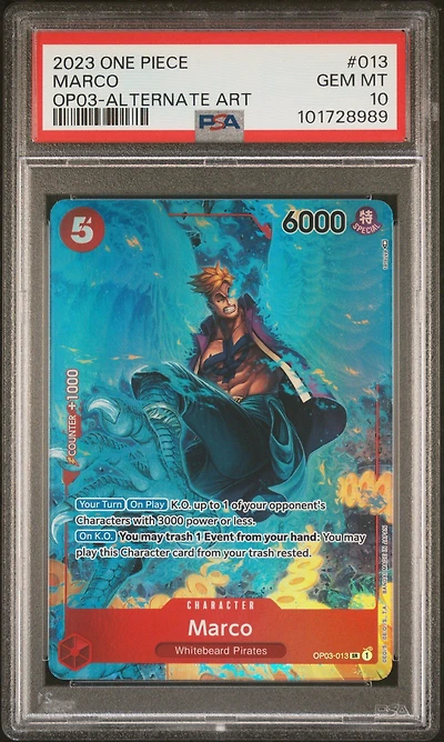 2023 One Piece Op03-pillars Of Strength 013 Marco Alternate Art PSA 10