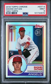 2018 Topps Chrome 1983 Topps 83t-6 Shohei Ohtani PSA