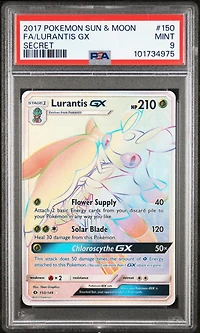 2017 Pokemon Sun & Moon 150 Full Art/lurantis Gx Secret PSA