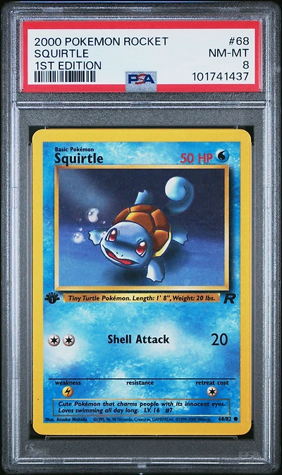 2000 Pokemon Rocket 68 Squirtle 1st Edition PSA