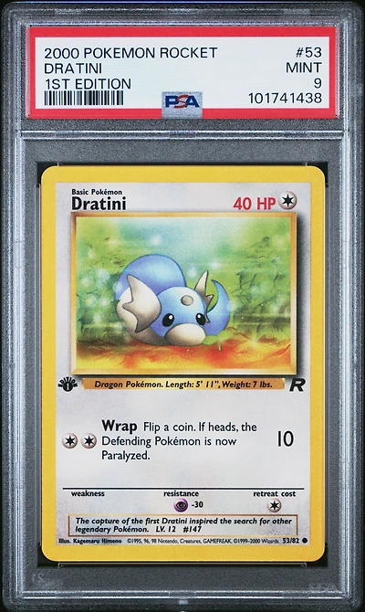2000 Pokemon Rocket 53 Dratini 1st Edition PSA
